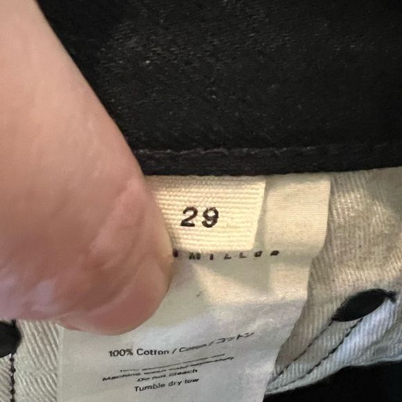 Simon Miller Black Mid-Rise Raw-Edge Wide-Leg Jeans Size 29 - Picture 7 of 9